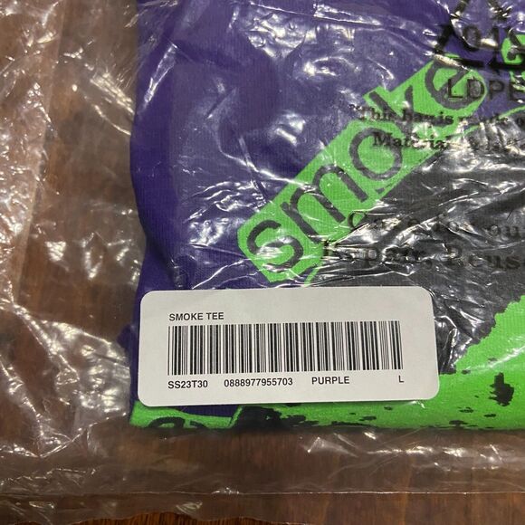 Supreme SS23 Spring/Summer23 Purple Smoke Tee Cotton Men's Size Large NWT - Picture 5 of 5